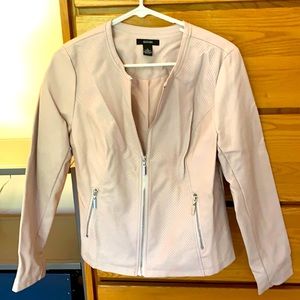 Soft pink faux leather jacket